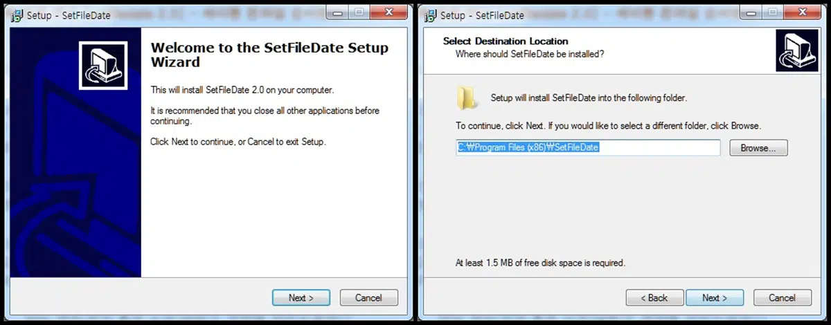 폴더 파일 날짜 변경 프로그램 SetFileDate 1