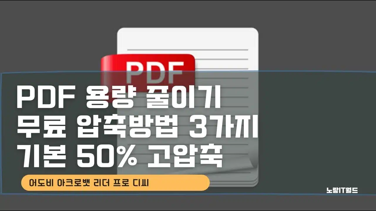 PDF 용량 줄이기 무료 압축방법 3가지 기본 50 고압축