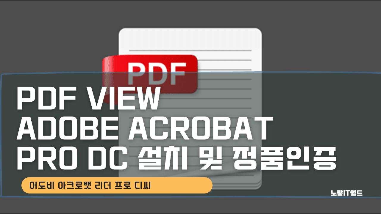 PDF View Adobe Acrobat Pro DC 설치 및 정품인증