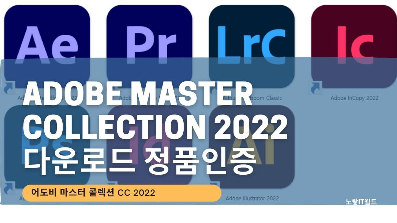 Adobe Master Collection 2022 다운로드 정품인증