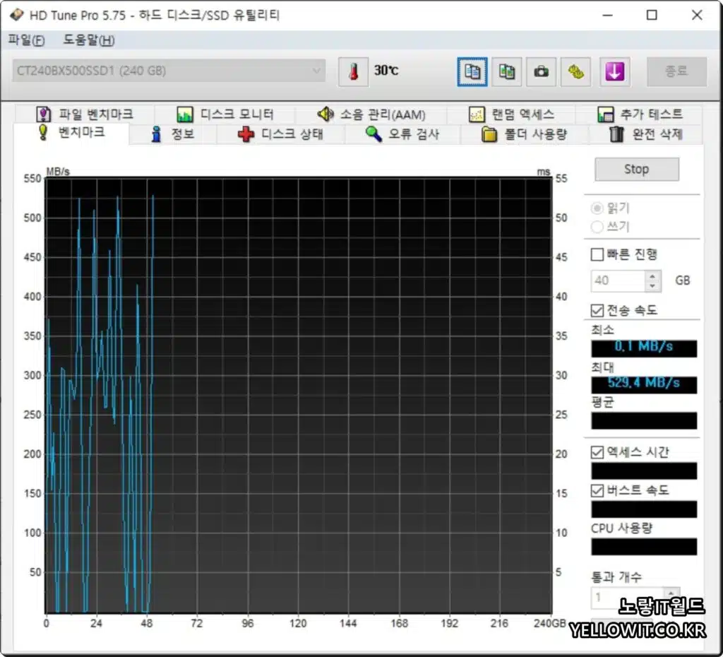 HDD SSD 배드섹터 검사 치료 HD Tune Pro 7