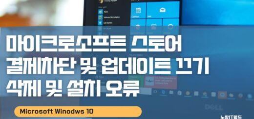 윈도우10 마이크로소프트 스토어 결제차단 및 업데이트 끄기 삭제 및 설치 오류