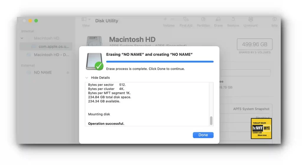 맥북 APFS 포맷 MacOS NTFS 파티션 차이점 6
