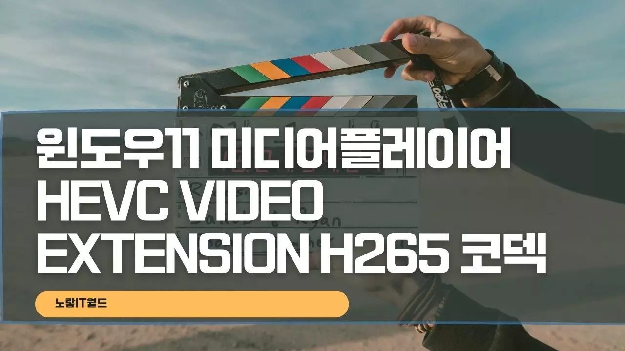 윈도우11 미디어플레이어 hEVC VIDEO EXTENSION H265 코덱