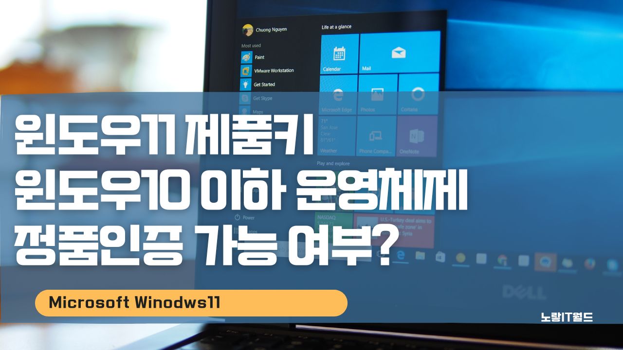 윈도우11 제품키로 윈도우10 이하 운영체제 정품인증 가능 여부