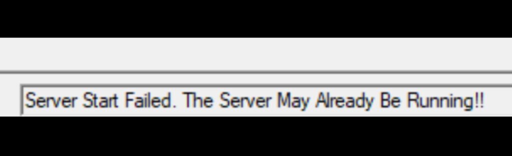server start failed. the server may already be running